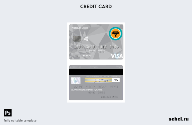 цифровая загрузка шаблона платиновой кредитной карты Visa Namibia First National